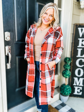 The Perfect Day Plaid Long Line Hooded Shacket