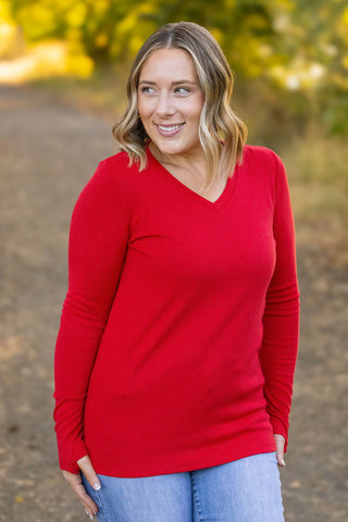 IN STOCK Leah Long Sleeve Top - Red