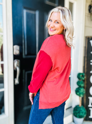 Lovely Day Contrast Long Sleeve Sweatshirt