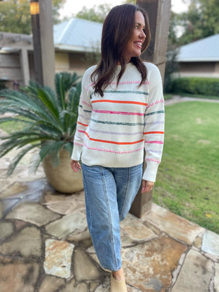 Come On Get Happy Striped Sweater in Two Colors