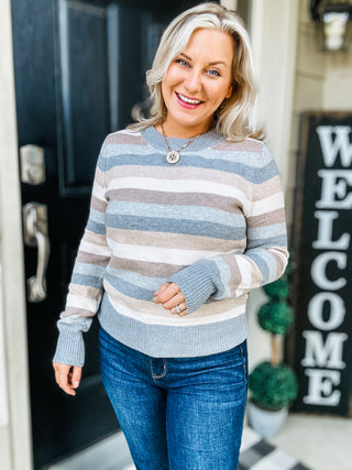 Chilly Days Striped Sweater Top