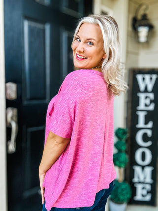 Let Light be Light Drop Shoulder Oversized Tee in Light Rose