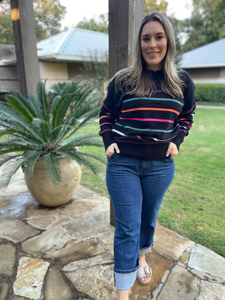 Come On Get Happy Striped Sweater in Two Colors