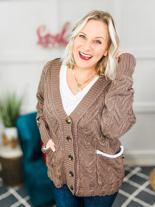 You've Got It Brown Button Down Boyfriend Cardigan