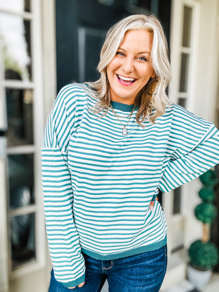 Almost There Striped Long Sleeve Top