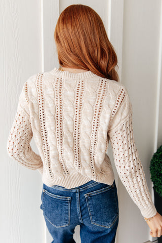 A Note of Thanks Cable Knit Sweater II