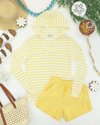 IN STOCK Amelia Striped Hoodie - Lemon
