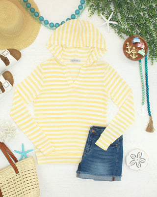 IN STOCK Amelia Striped Hoodie - Lemon