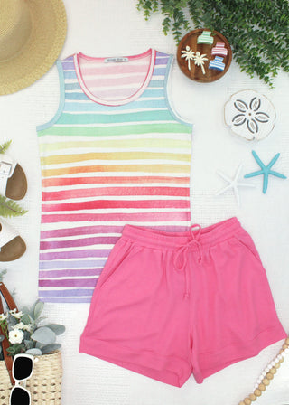 IN STOCK Ava Tank - Rainbow Stripes