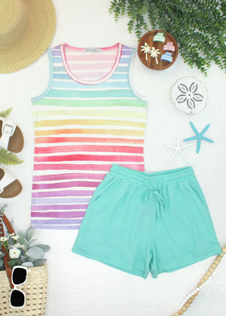 IN STOCK Ava Tank - Rainbow Stripes