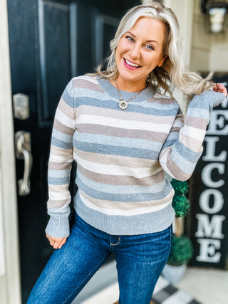 Chilly Days Striped Sweater Top