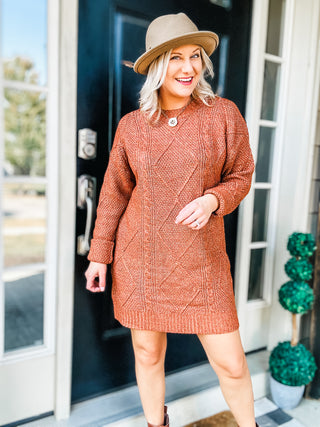 Fall Feels Cable-Knit Sweater Dress