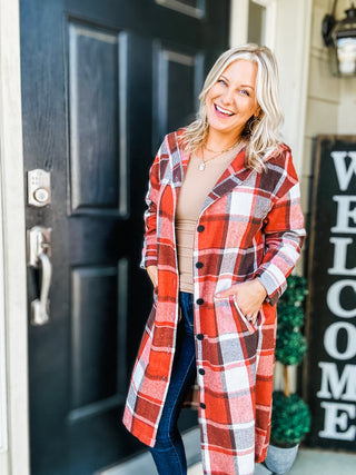 The Perfect Day Plaid Long Line Hooded Shacket