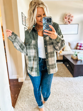 Cool Nights Plaid Button Up Long Sleeve Jacket