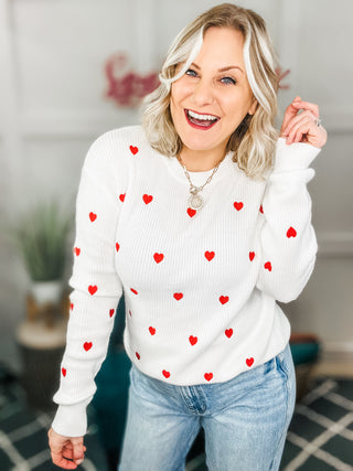 Heart On Your Sleeve Embroidered Sweater