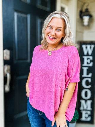 Let Light be Light Drop Shoulder Oversized Tee in Light Rose