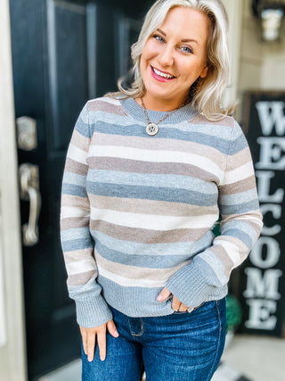 Chilly Days Striped Sweater Top