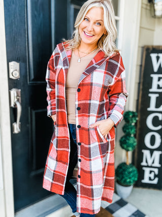 The Perfect Day Plaid Long Line Hooded Shacket