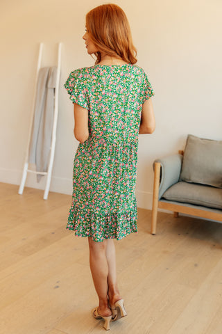 Can't Fight the Feeling Floral Dress in Green II