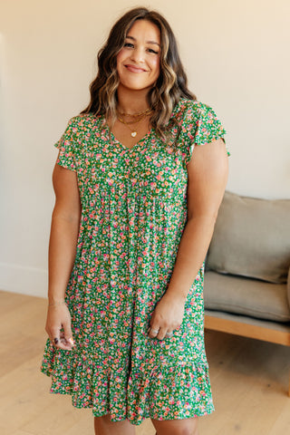 Can't Fight the Feeling Floral Dress in Green II