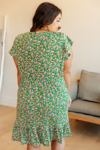 Can't Fight the Feeling Floral Dress in Green II