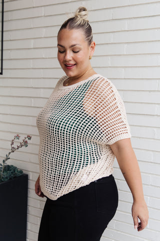 Coastal Dreams Fishnet Top in Cream II