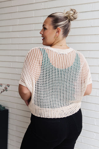 Coastal Dreams Fishnet Top in Cream II