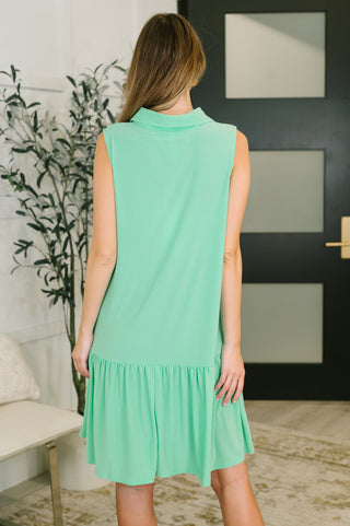Coral Sands Collared Tank Dress in Aqua Mint