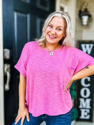 Let Light be Light Drop Shoulder Oversized Tee in Light Rose