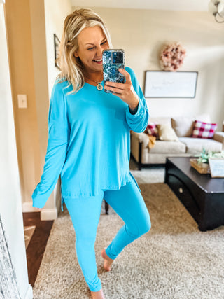 Movie Nights Long Sleeve Top and Leggings Lounge Set 5 Colors