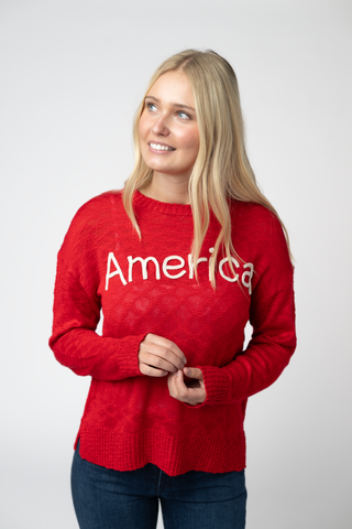 IN STOCK America Red Top