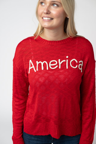 IN STOCK America Red Top