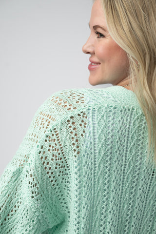 IN STOCK Callie Cropped Cardigan - Mint