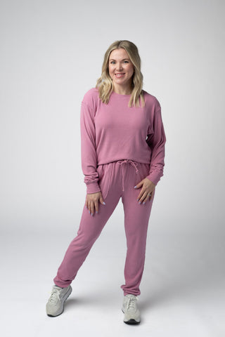 IN STOCK Corrine Ribbed Pullover Top - Rose