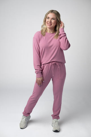 IN STOCK Corrine Ribbed Pullover Top - Rose