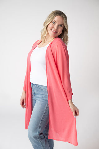 IN STOCK Ellie Cover-Up Kimono - Sunkissed Coral
