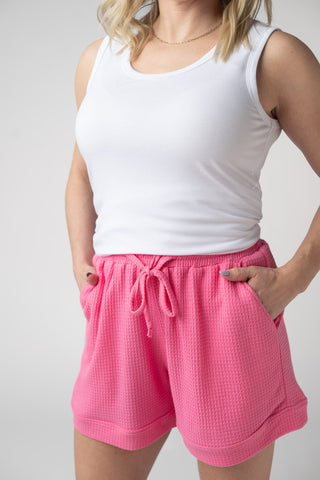 IN STOCK Weslie Waffle Shorts - Pink