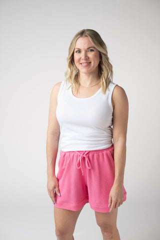 IN STOCK Weslie Waffle Shorts - Pink