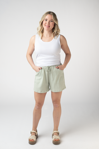 IN STOCK Candice Crinkle Shorts - Light Green