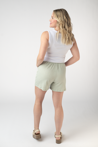 IN STOCK Candice Crinkle Shorts - Light Green