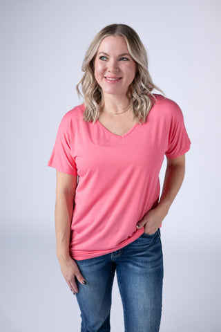 IN STOCK Chloe Cozy Tee - Sun Kissed Coral