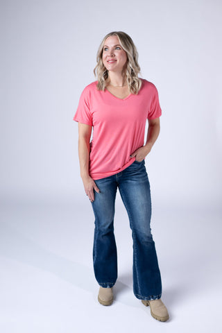IN STOCK Chloe Cozy Tee - Sun Kissed Coral