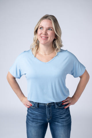 IN STOCK Chloe Cozy Tee - Sky Blue