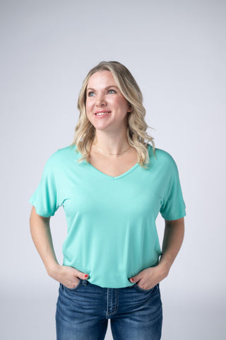 IN STOCK Chloe Cozy Tee - Turquoise