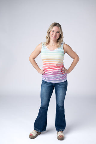 IN STOCK Ava Tank - Rainbow Stripes