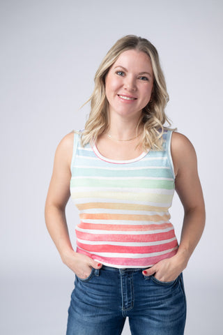 IN STOCK Ava Tank - Rainbow Stripes