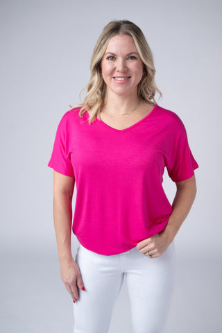 IN STOCK Chloe Cozy Tee - Hot Pink
