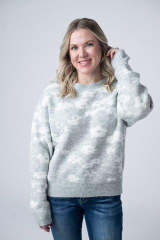 IN STOCK Floral Abstract Sweater - Grey