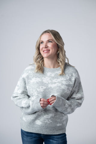 IN STOCK Floral Abstract Sweater - Grey