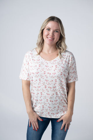 IN STOCK Chloe Cozy Tee - Micro Pink Floral
